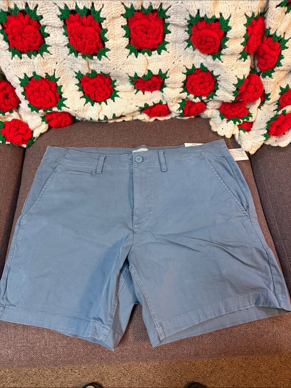 Sun + Stone Light Blue Flat Front Men's Shorts